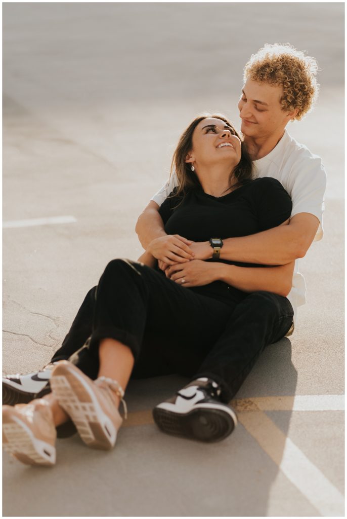 matching shoes, nike air force, cuddly engagement session